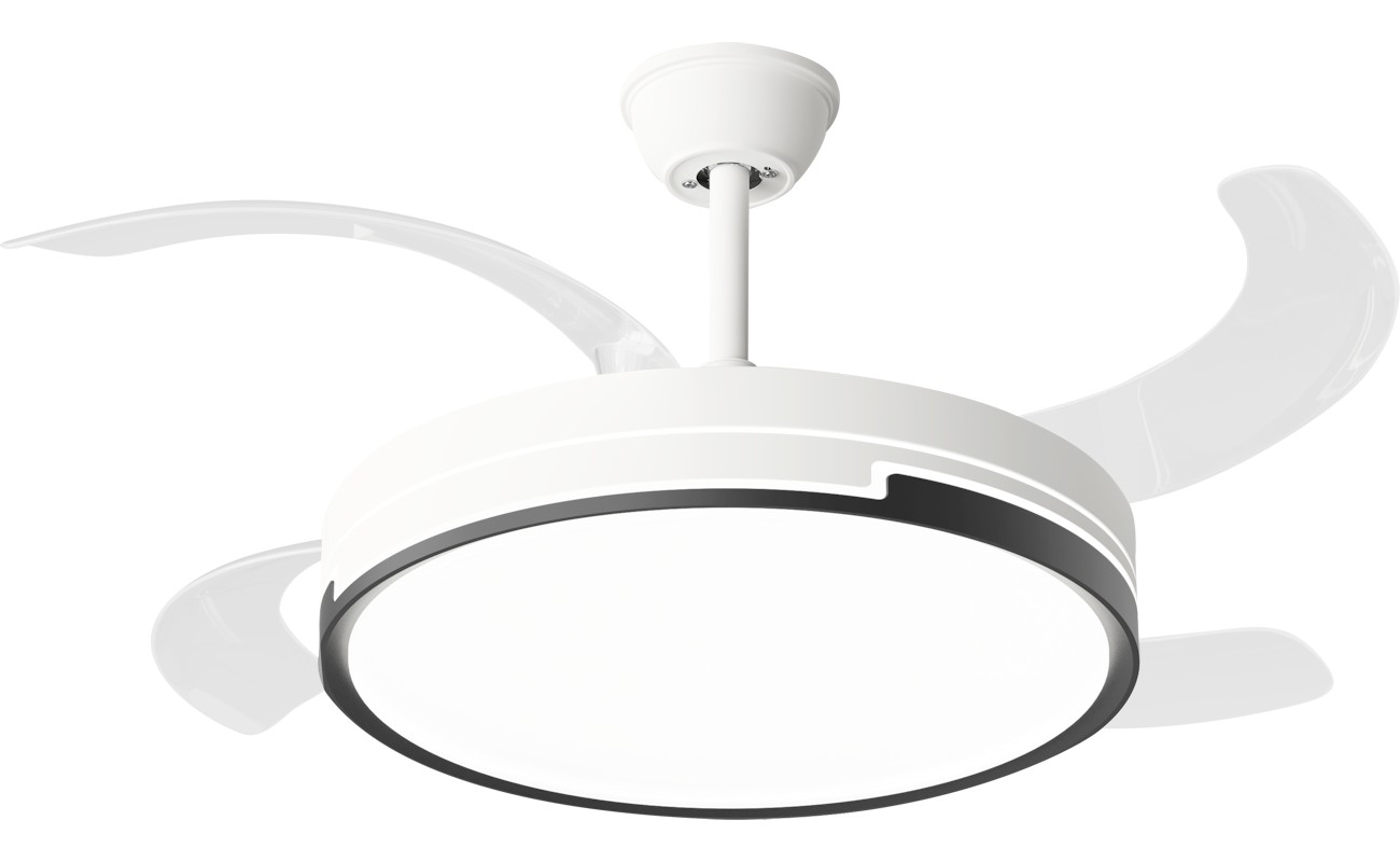 Ventilador de techo CEILY BRISE WB retractil con luz blanco negro